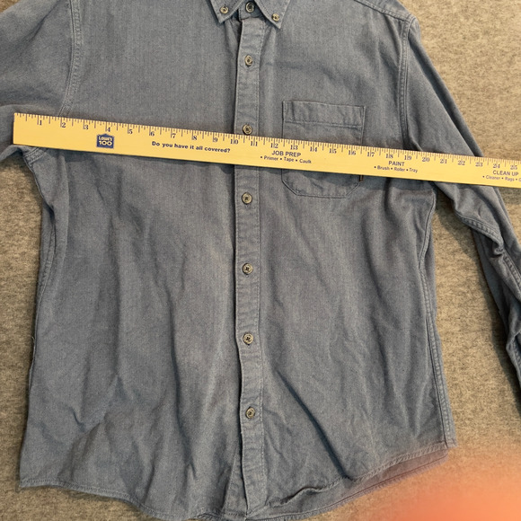 Eddie Bauer Mens Large Long Sleeve Button Down Shirt Gray Cotton - Picture 4 of 13